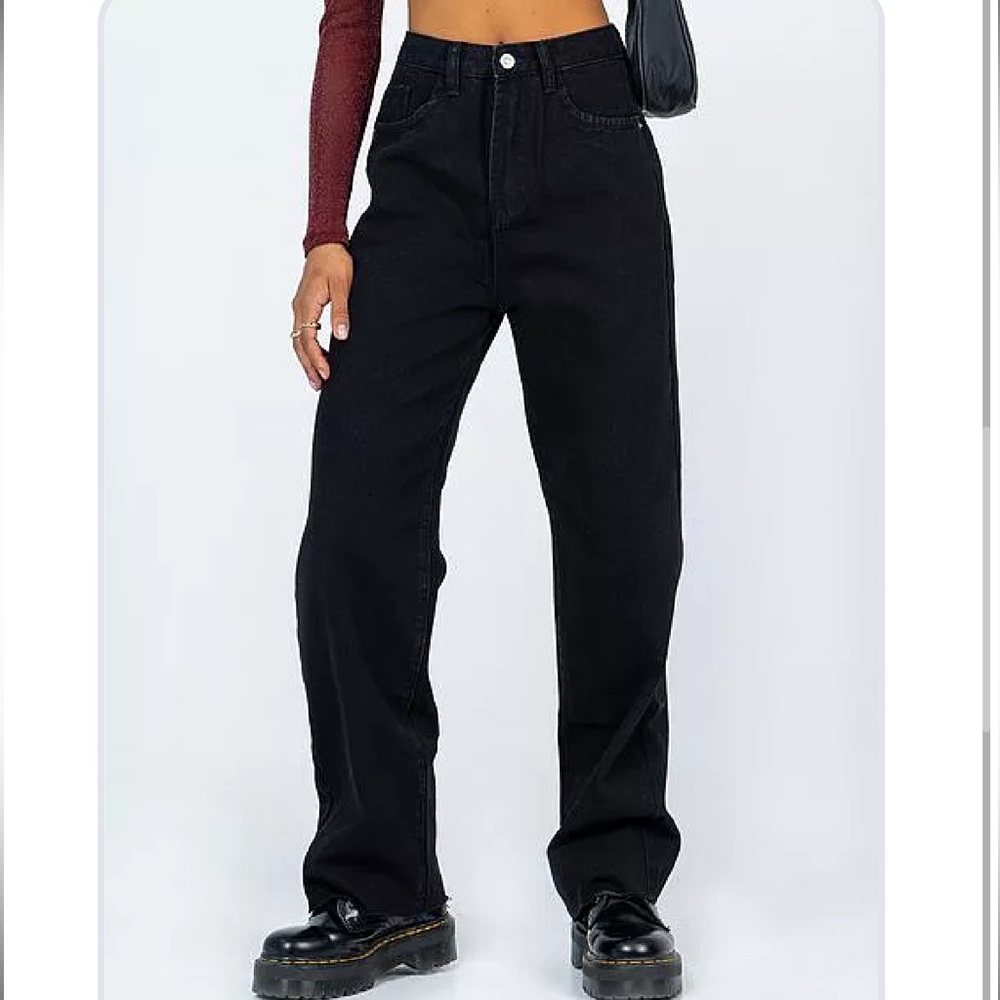 Princess Polly Kalinda Black Denim Jeans